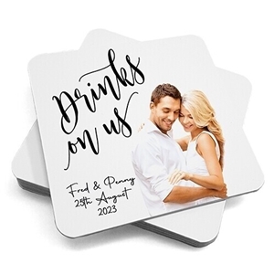Single sided personalised photo beer mats