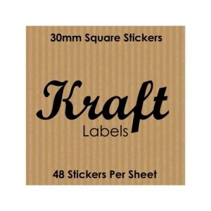 Kraft Square Labels 30mm