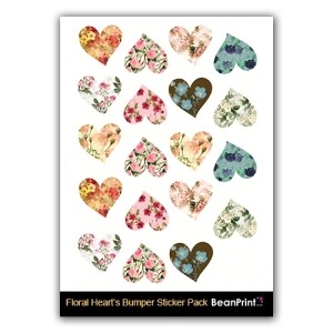 Floral Hearts Valentines Stickers Bumper Pack
