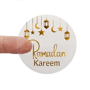 Eid / Ramadan Metallic Foil Transparent Stickers Design 7