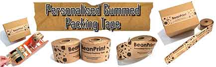 Personlised gummed packing tape