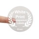 51mm white print transparent sticker on a finger