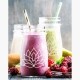 smoothie glass with 51mm white transparent sticker