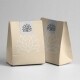 brown paper bag with white print transparent labels 99mm x 139mm