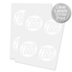Two sheets of large transparent labels with white print, each displaying a circular placeholder design reading Your Logo. Ideal for customised or personalised branding on larger products or packaging, suitable for various business uses.