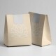brown paper bag with white print transparent labels 60mm square