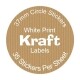 37mm kraft brown labels with white print