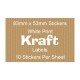 brown kraft labels with white print