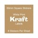 brown kraft label with white print 80mm square