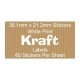 brown kraft labels with white print on a 38.1mm x 21.2mm label