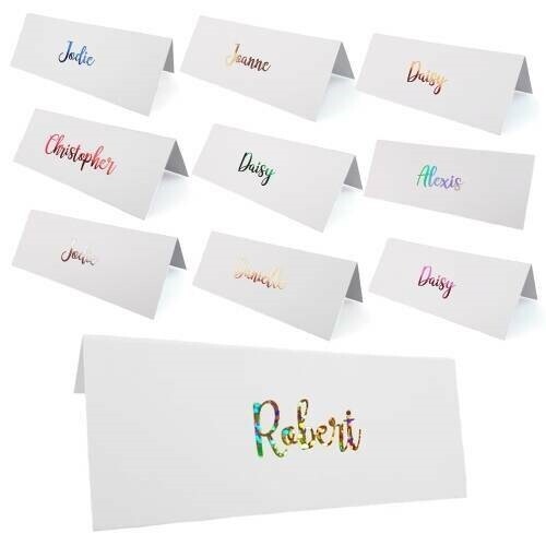 Personalised Metallic Name Place Cards