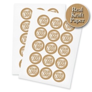 Upgrade Your Branding with Kraft White Print Circle Labels
