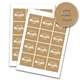 Kraft Square White Print Labels 60mm