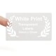 white print on a transparent label 83mm x 53mm