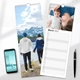 Two personalised photo kitchen calendars with family pictures and lined daily planning spaces.