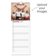 Personalised kitchen calendar showing how customers can upload family photos for each monthly page.