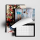 Custom A4 photo calendars with family pictures, black borders and monthly planning grids