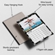 Personalised A4 calendar showing its hanging hook, wire binding, sturdy greyboard backing and 170gsm silk paper.