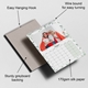 An A4 photo calendar showing features like an easy hanging hook, wire binding for smooth page turning, sturdy greyboard backing, and 170gsm silk paper. The displayed month is February, featuring a custom photo of your choice