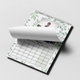 Personalised A4 botanical photo calendar showing easy-to-turn wire-bound pages