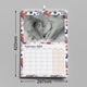 An A3 photo calendar measuring 297mm by 210mm. The displayed month is January, featuring a your photo. The calendar is spiral-bound with a hanging hook and has a spacious monthly grid for notes and events.