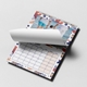 Personalised A3 photo wall calendar showing an easy-to-turn page and monthly date grid.