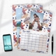 Personalised A3 family photo calendar for 2027 displayed with large date boxes for writing.