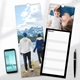 Two personalised photo kitchen calendars, including a black design with a family picture and daily planner.