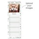 Green leaf personalised kitchen calendar showing how customers can upload family photos for each month.
