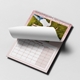 Personalised A4 pink glitter photo calendar showing its easy-to-turn monthly pages