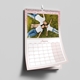 Personalised A4 photo wall calendar with a pink glitter border, wire binding and hanging hook