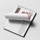 Personalised marble-effect wall calendar with a page being turned between a family photo and June monthly grid.
