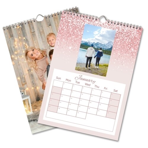 A3 Photo Calendar Pink Glitter