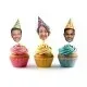 Personalised Face Cake Topper with Party Hat