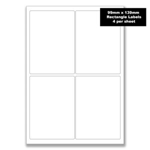 Blank Labels Rectangle 99mm x 139mm