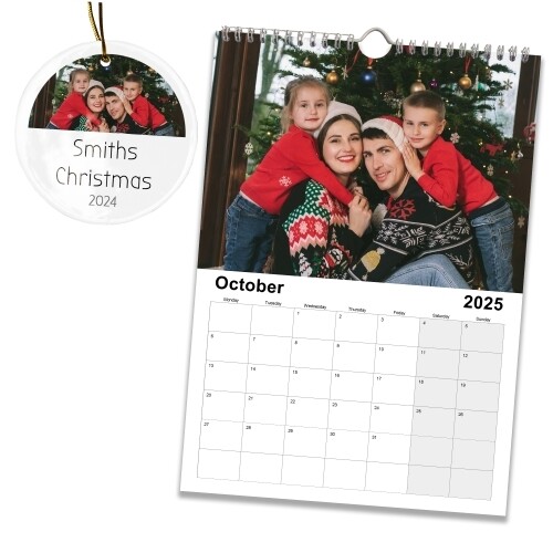 A4 Photo Calendar and Bauble Bundle
