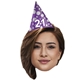 temporary tattoo with your face and purple party hat