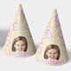 Personalised Party Hat Yellow and Pink Stars