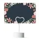 Flat Navy Floral Table Place Cards