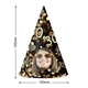 Customised party hat with your own photo and number. Dimensions are shown: 155mm in height and 120mm in width. Perfect for birthdays or themed celebrations.