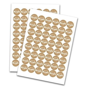 Kraft Circle Labels 30mm White Print From £4.99