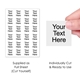 Custom text temporary tattoos supplied as a full sheet or individually cut and ready to use