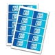 Two A4 sheets of personalised 95mm x 50mm rectangle labels, with 10 labels per sheet.