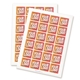 Two sheets of personalised square labels, each featuring a gradient background with placeholder text for a custom logo. Ideal for branding, packaging, or promotional use. High-quality adhesive labels suitable for various surfaces.