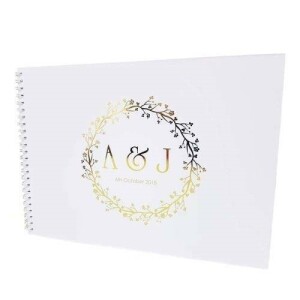 Foil Guest Book with initials on front cover