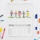 A3 2024 blank calendar with childs drawing