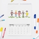 blank calendar with childs drawing