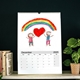 A4 blank calendar 2025 with childrens drawing