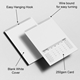 A4 blank wall calendar highlighting the hanging hook, white wire binding, blank cover and 250gsm card.