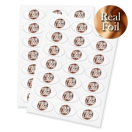 metallic foil labels small oval